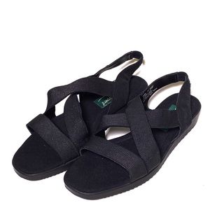 Grasshoppers Elastic Black Strappy Sandals